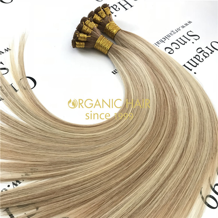 Custom color hand tied weft best hair extensions CNY016